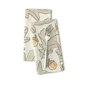 Forest - Leaves _ Acorns - Black - Cream