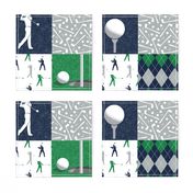 Golf Wholecloth -  green & navy  - LAD19
