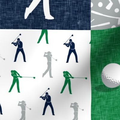 Golf Wholecloth -  green & navy  - LAD19