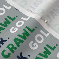 Crawl. Walk. Golf. - navy green and grey - LAD19