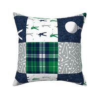 Golf Wholecloth -  green & navy plaid (90) - LAD19