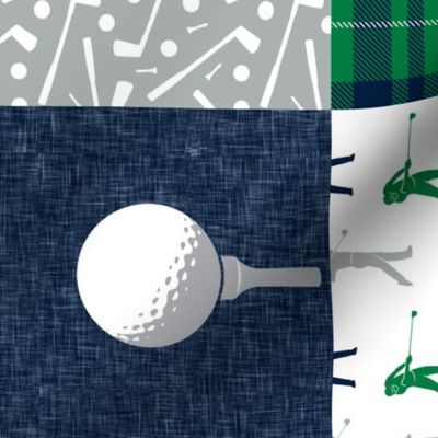 Golf Wholecloth -  green & navy plaid (90) - LAD19