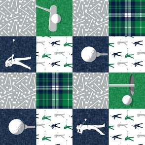 Golf Wholecloth -  green & navy plaid (90) - LAD19