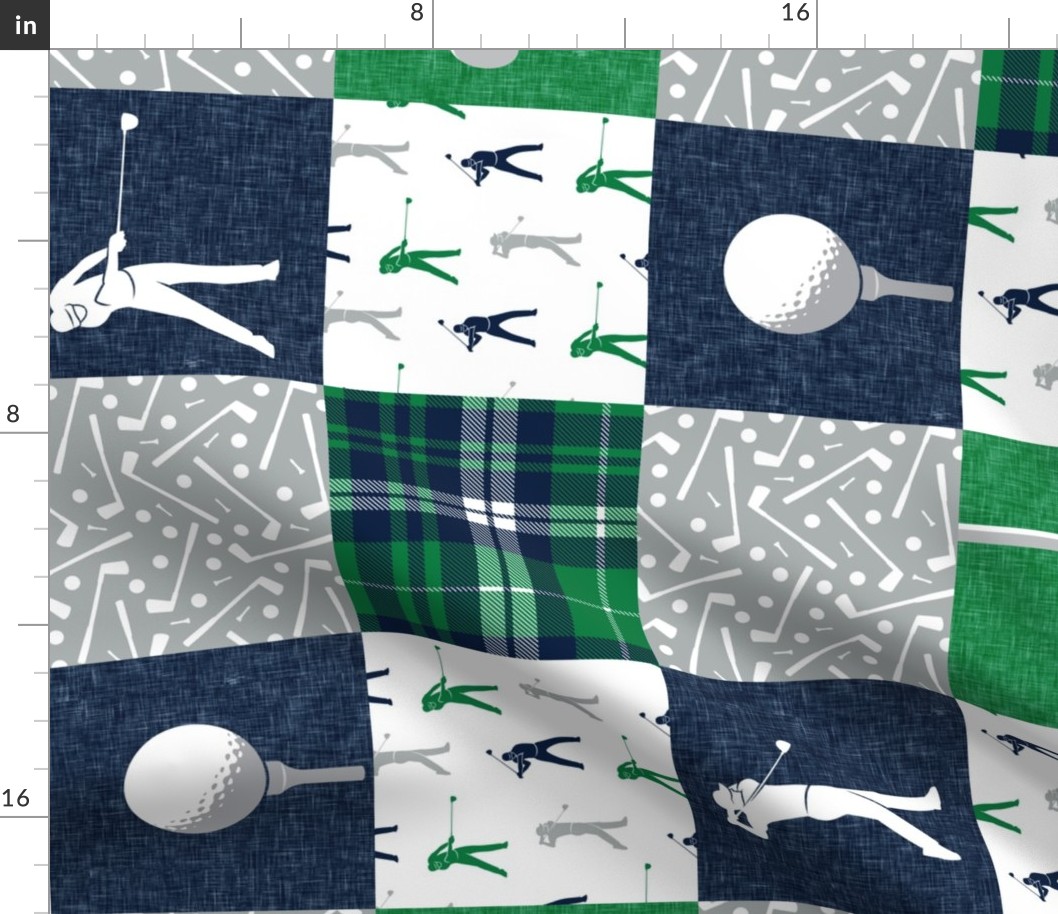 Golf Wholecloth -  green & navy plaid (90) - LAD19