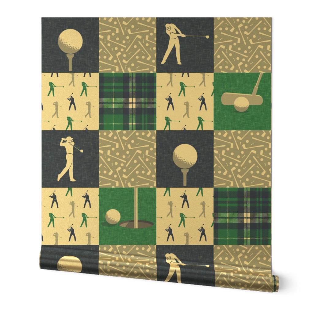 Golf Wholecloth -  green & navy plaid  - LAD19