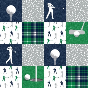 Golf Wholecloth -  green & navy plaid  - LAD19
