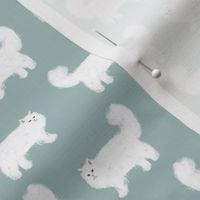 persian cat fabric - white cat fabric, fluffy white cat fabric, persian cats - cute cat, cats, -  blue