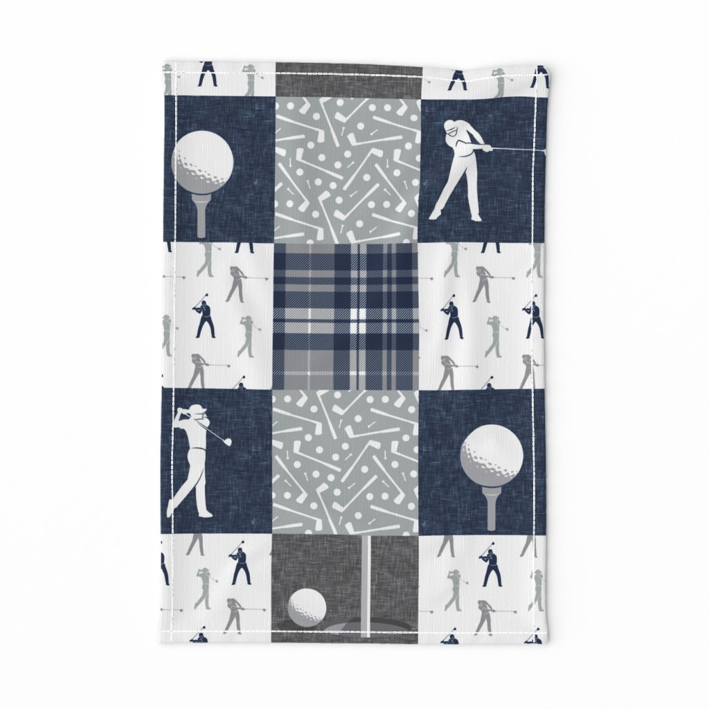 Golf Wholecloth - grey & navy plaid - LAD19