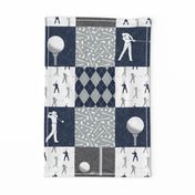 Golf Wholecloth -  grey & navy  - LAD19