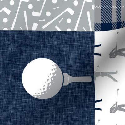 Golf Wholecloth - grey & navy plaid (90) - LAD19