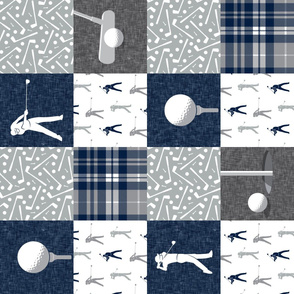 Golf Wholecloth - grey & navy plaid (90) - LAD19