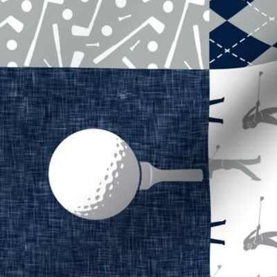 Golf Wholecloth - grey & navy  (90) - LAD19
