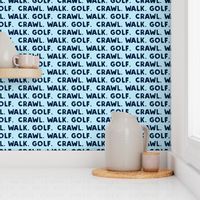 crawl walk golf - navy and baby blue - LAD19