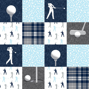 Golf Wholecloth - baby blue & navy plaid- LAD19