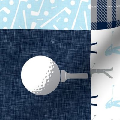 Golf Wholecloth - baby blue & navy plaid (90) - LAD19