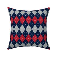 red and navy argyle - LAD19