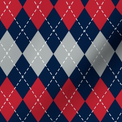 red and navy argyle - LAD19