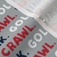 crawl. walk. golf. - red navy and grey - LAD19