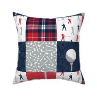 Golf Wholecloth -  red & navy plaid - LAD19