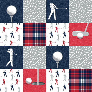 Golf Wholecloth -  red & navy plaid - LAD19