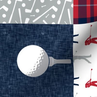 Golf Wholecloth -  red & navy plaid (90) - LAD19