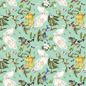 Chinoiserie - Pastel Green - Small Scale