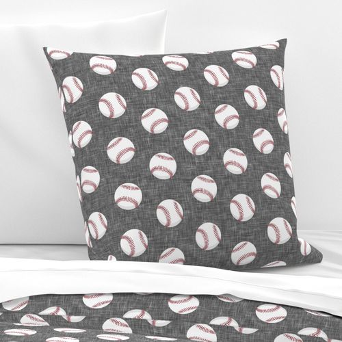 (large scale) baseballs - grey linen C19BS