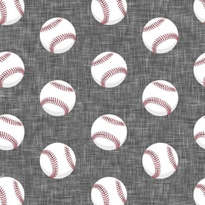 (large scale) baseballs - grey linen C19BS