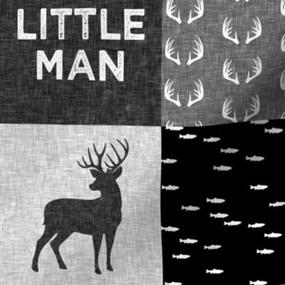 (4.5" scale) little man - red and black (buck) quilt woodland C19BS