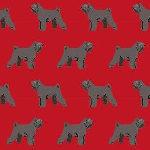 kerry blue terrier dog fabric, kerry blue terrier fabric, kerry blue terrier dog, dog fabric, dog breeds fabric, cute dog -  red