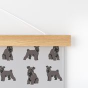 kerry blue terrier dog fabric, kerry blue terrier fabric, kerry blue terrier dog, dog fabric, dog breeds fabric, cute dog -  grey