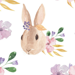 Floral Bunny Easter Rabbit Pastels