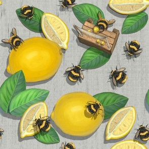 Widdle Bitty Bees//Lemonade Stand//Grey Yellow//KimMarshall