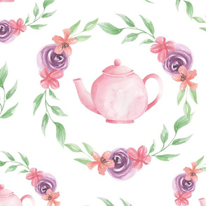 Time For Tea Pink Teapot Floral