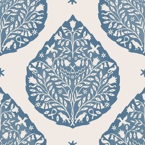 Custom SARAH PAISLEY blue on cream