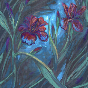 Forever Twilight Red Iris//Moody Floral//Kim Marshall