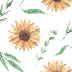 Sunflower Graden Watercolor