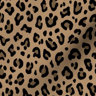 ★ LEOPARD PRINT in ICED COFFEE BROWN ★ Medium Scale / Collection : Leopard spots – Punk Rock Animal Print