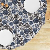 Tree Rings Graphic Forest Woodlands in Gray Blue Black on White - UnBlink Studio by Jackie Tahara