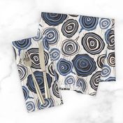 Tree Rings Graphic Forest Woodlands in Gray Blue Black on White - UnBlink Studio by Jackie Tahara