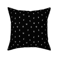 Sweet CUTE minimal text design abstract typography print with expressions from the heart monochrome black and white