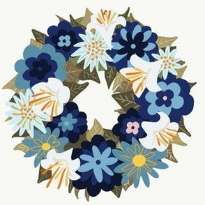 Blue floral wreath 