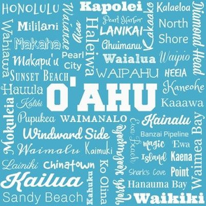 Places of Oahu 2, aqua and white