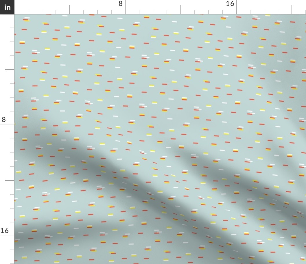 Minimal rain drops confetti nineties revival retro geometric print mint orange yellow summer