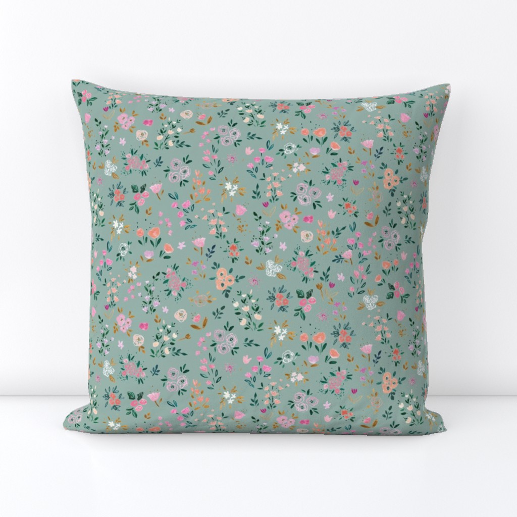 Darlene Floral Ditsy - blue sage