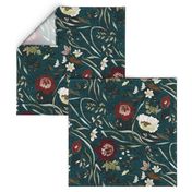 Noir Floral (teal) LRG