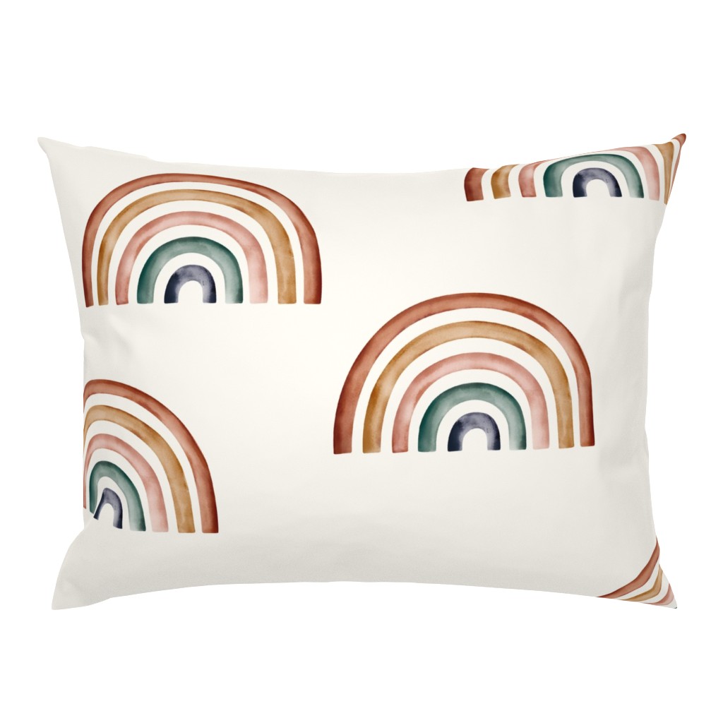 jumbo // rainbows Ecru background big rainbows earth tone earthy unisex neutral