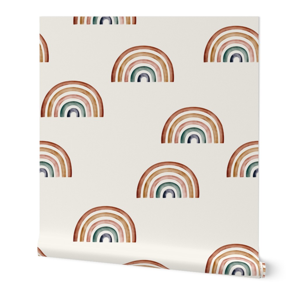 jumbo // rainbows Ecru background big rainbows earth tone earthy unisex neutral