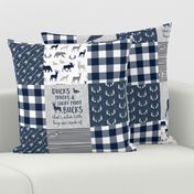 Ducks, Trucks, and Eight Point Bucks - Woodland wholecloth Plaid - Navy LAD19