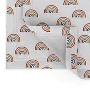 1 inch Scattered earth tone Rainbows White background